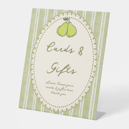 Perfect pair pear bridal shower gift table sign sockelschild