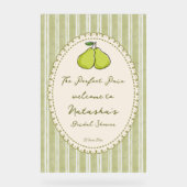 Perfect pair pear bridal shower welcome sign acrylschild (Vorderseite)