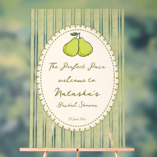 Perfect pair pear bridal shower welcome sign acrylschild