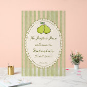 Perfect pair pear bridal shower welcome sign acrylschild (Hochzeit)