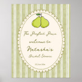 Perfect pair pear bridal shower welcome sign poster (Vorne)