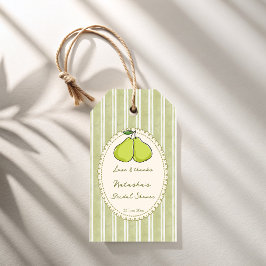 Perfect pair sage green pear bridal shower favor geschenkanhänger