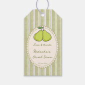 Perfect pair sage green pear bridal shower favor geschenkanhänger (Vorderseite)