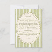 Perfect pair sage green stripe pear bridal shower dankeskarte (Rückseite)