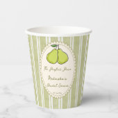 Perfect pair sage green stripe pear bridal shower pappbecher (Vorderseite)