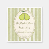 Perfect pair sage green stripe pear bridal shower serviette (Vorderseite)
