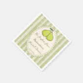 Perfect pair sage green stripe pear bridal shower serviette (Ecke)