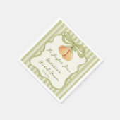 Perfect pair sage green stripe pear bridal shower serviette (Ecke)