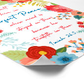 Perfect Peace Floral Design Isaiah 26:3 KJV Poster (Ecke)