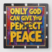 Perfect Peace from God Textured Art Quadratische Wanduhr (Vorderseite)