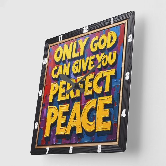 Perfect Peace from God Textured Art Quadratische Wanduhr (Winkel)