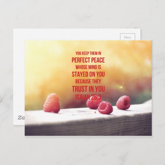 Perfect Peace Isaiah 26:3 Postkarte (Vorne/Hinten)
