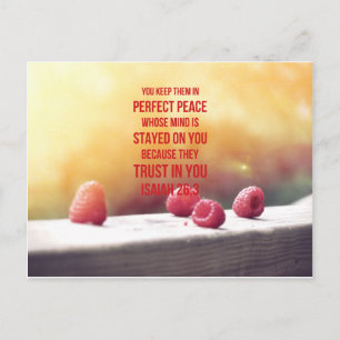 Perfect Peace Isaiah 26:3 Postkarte