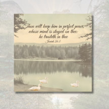 Perfect Peace Isaiah 26:3 Vintage Lake Scene