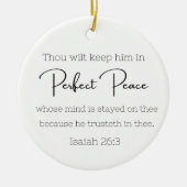 Perfect Peace Ornament ~ Isaiah 26:3 ~ Bible Verse (Vorne)