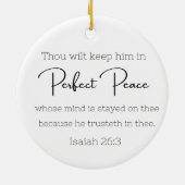 Perfect Peace Ornament ~ Isaiah 26:3 ~ Bible Verse (Hinten)