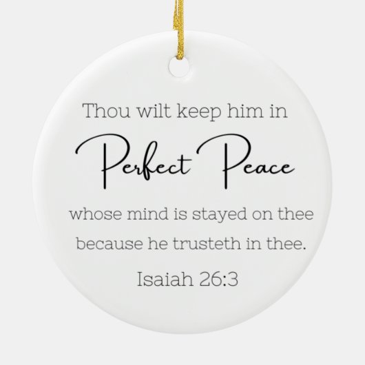 Perfect Peace Ornament ~ Isaiah 26:3 ~ Bible Verse (Hinten)