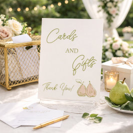 Perfect Pear Bridal Shower Cards and Gifts Sockelschild