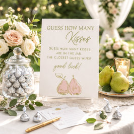 Perfect Pear Bridal Shower Guess How Many Kisses Sockelschild