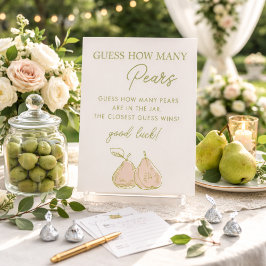 Perfect Pear Bridal Shower Guess How Many Pears Sockelschild