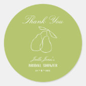 Perfect Pear Illustration Brautparty Vielen Dank Runder Aufkleber (Vorderseite)