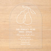 Perfect Pear Modern Bridal Shower Acryleinladungen (Vorderseite)