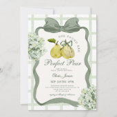 Perfect Pear Pair Sage Green Bridal Shower Einladung (Vorderseite)