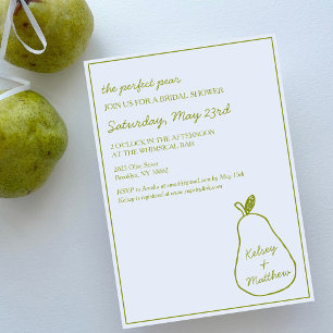 "Perfect Pear" Whimsical Hand Drawing Brautparty Einladung