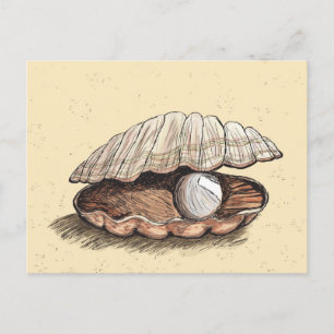 Perfect Pearl Seashell Postkarte