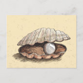 Perfect Pearl Seashell Postkarte (Vorderseite)