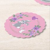 Perfect Pink Easter Bunny with Babies Untersetzer (angewinkelt)