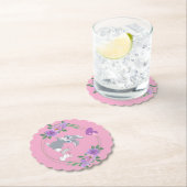 Perfect Pink Easter Bunny with Babies Untersetzer (Vor Ort)