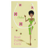 Perfect Pink Life Girl Illustration Kleine Geschenktüte (Rückseite)