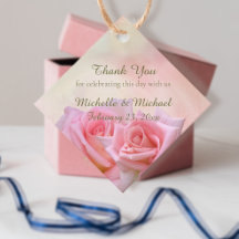 Perfect Pink Roses Gastgeschenk Hochzeit Tags