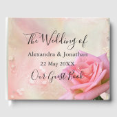 Perfect Pink Roses Wedding Guest Book Gästebuch (Vorderseite)