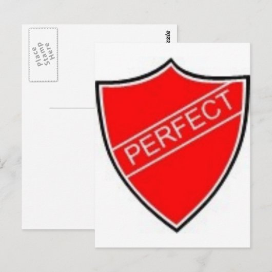 Perfect Prefect Abzeichen Red Postkarte (Vorne/Hinten)