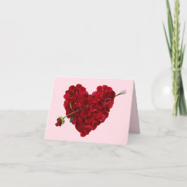 Perfect Red Rose Heart with Arrow Greeting Card Feiertagskarte
