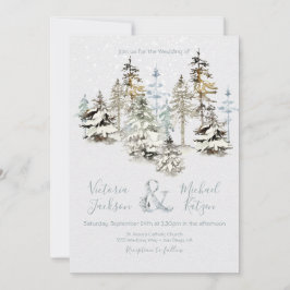 Perfect Snow Forest Wedding Einladungen