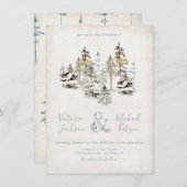 Perfect Snow Forest Wedding Einladungen (Vorne/Hinten)