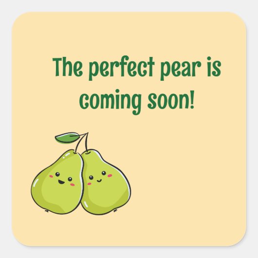 Perfect Twin Pears Quadratischer Aufkleber (Vorderseite)