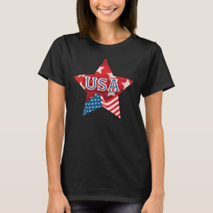 Perfect USA Flag Color Star - LIEBE USA T-Shirt