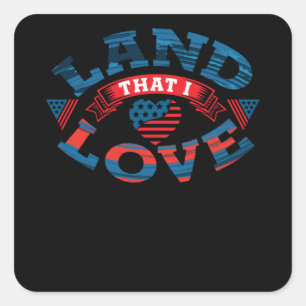 Perfect USA Lover Design America Flag Quadratischer Aufkleber