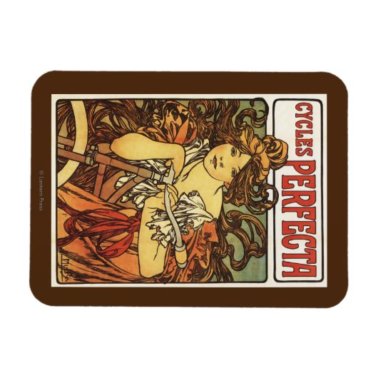 Perfecta Bicycles mit weiblicher Werbeposte Magnet (Horizontal)