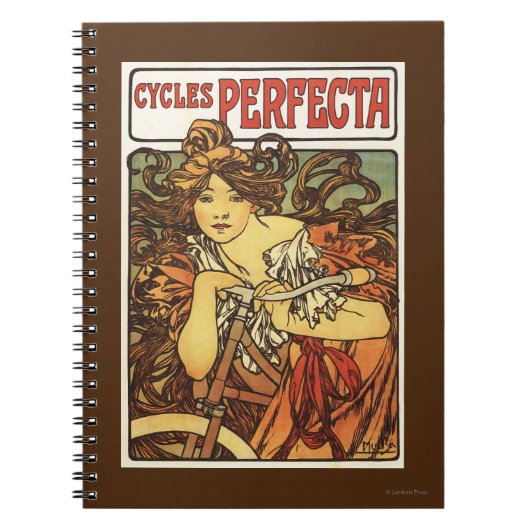 Perfecta Bicycles mit weiblicher Werbeposte Notizblock (Vorderseite)