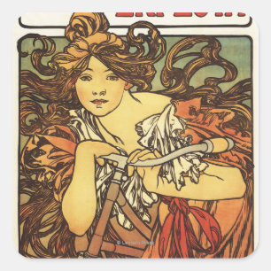 Perfecta-Fahrräder mit Frauen-Anzeige-Posten Quadratischer Aufkleber