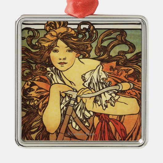 Perfecta Fahrräder mit Frauenwerbung Ornament Aus Metall (Vorne)