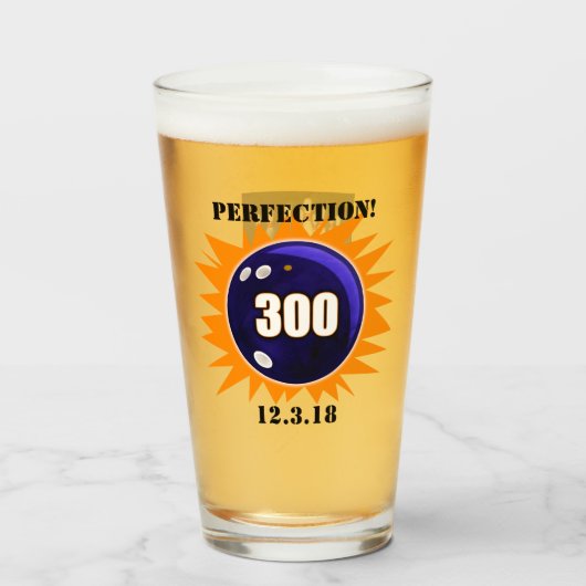 Perfection, Bowling 300 Game, Pint Glas (Vorne (Gefüllt))
