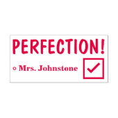 "PERFECTION!" + Name des Lehrers Rubber-Briefmarke Permastempel (Design)