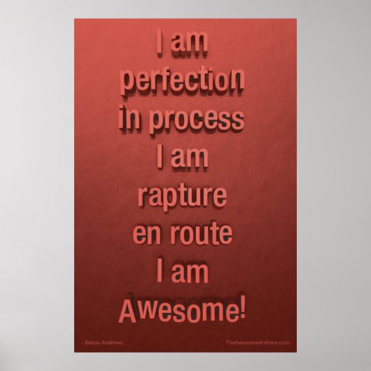 "PERFECTION" Phantastisches Plakat (Vertrauen) (Vorne)