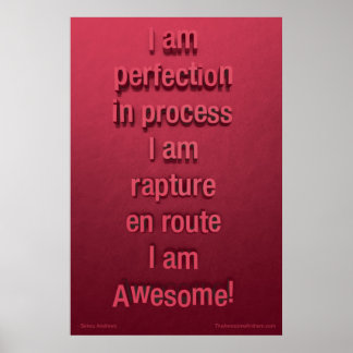 "PERFECTION" Phantastisches Plakat (Vertrauen)